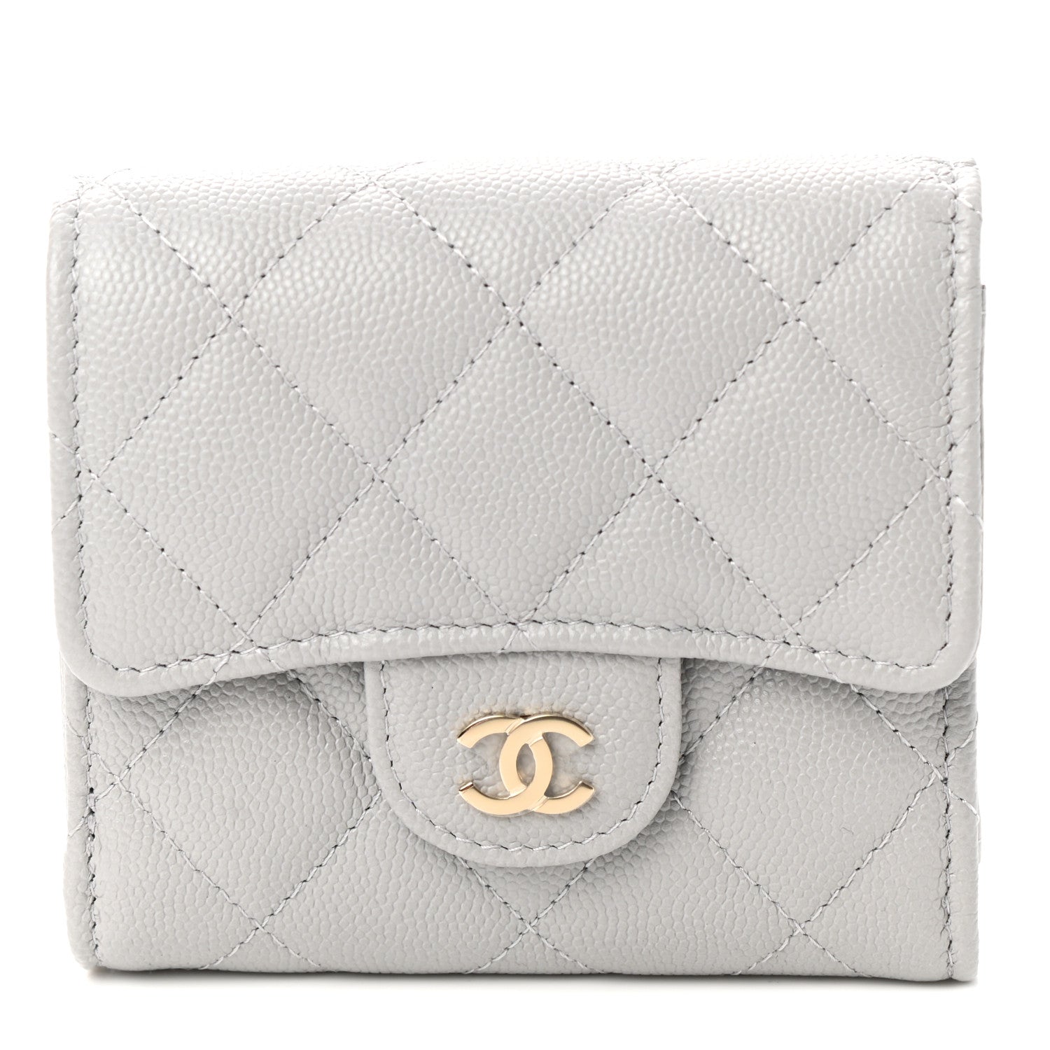 Chanel Caviar Quilted Small Flap Wallet Grey 1 of 9