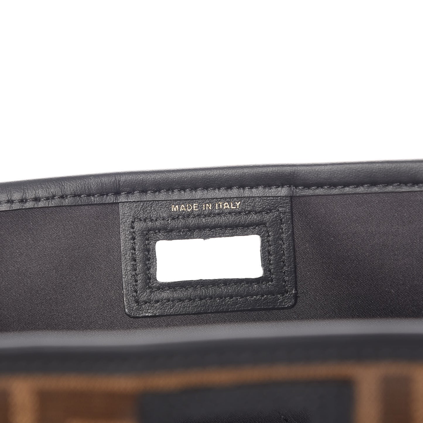 Glazed Fabric Vitello Century FF 1974 Stamp Patch Mini Peekaboo Defender Cover Mogano Panna Black