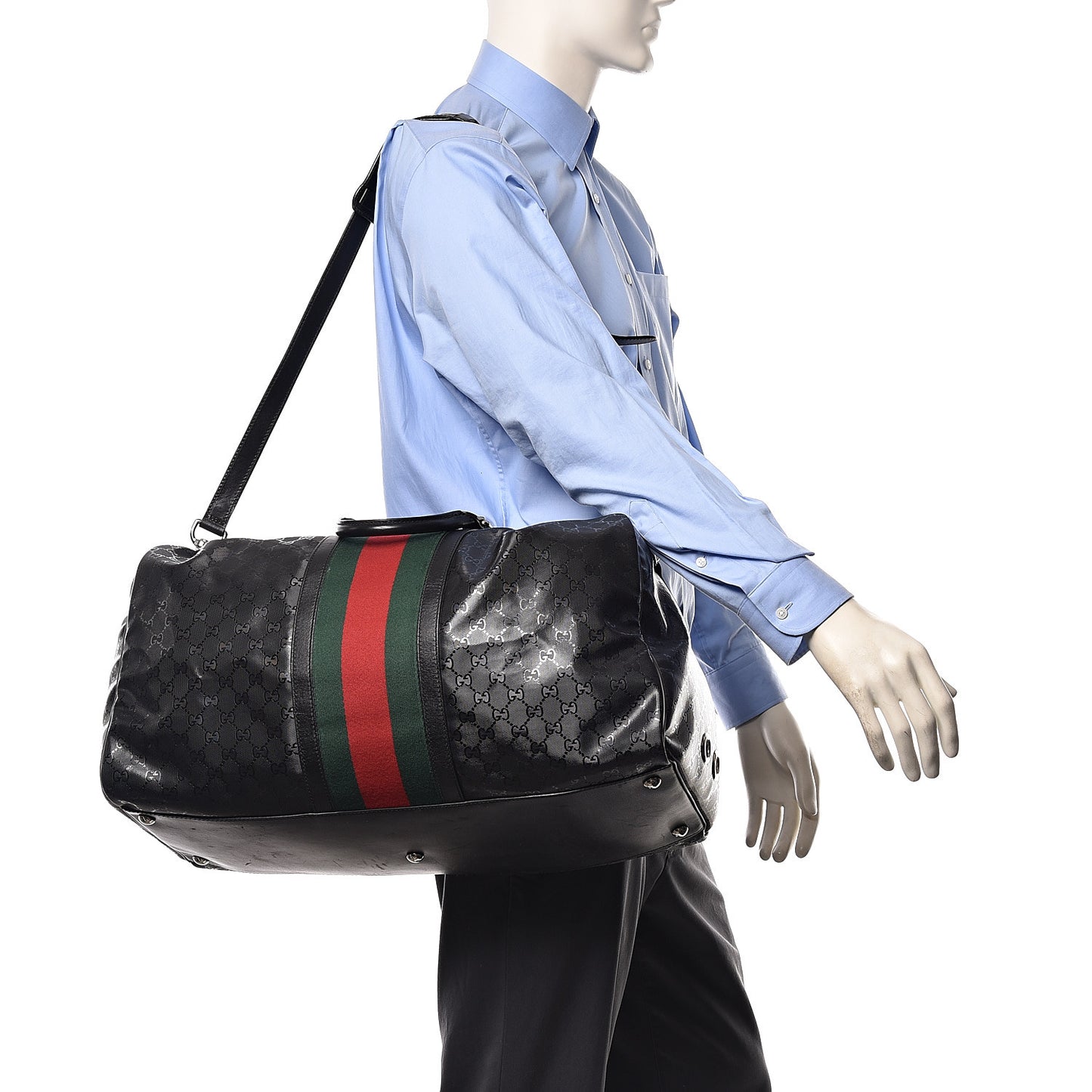 Imprime Monogram Web Carry On Duffle Bag Black