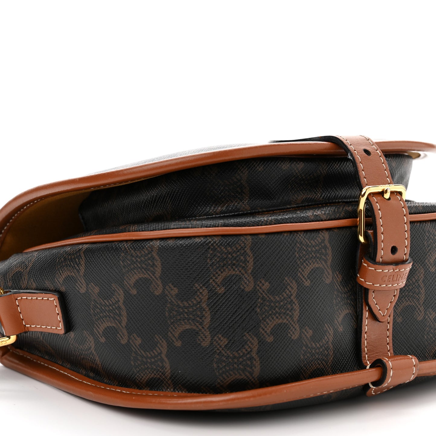 Triomphe Canvas Medium Folco Bag Tan