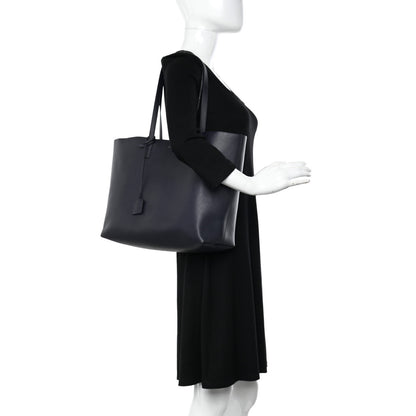Saint Laurent Calfskin Large Shopping Tote Navy 2 of 16