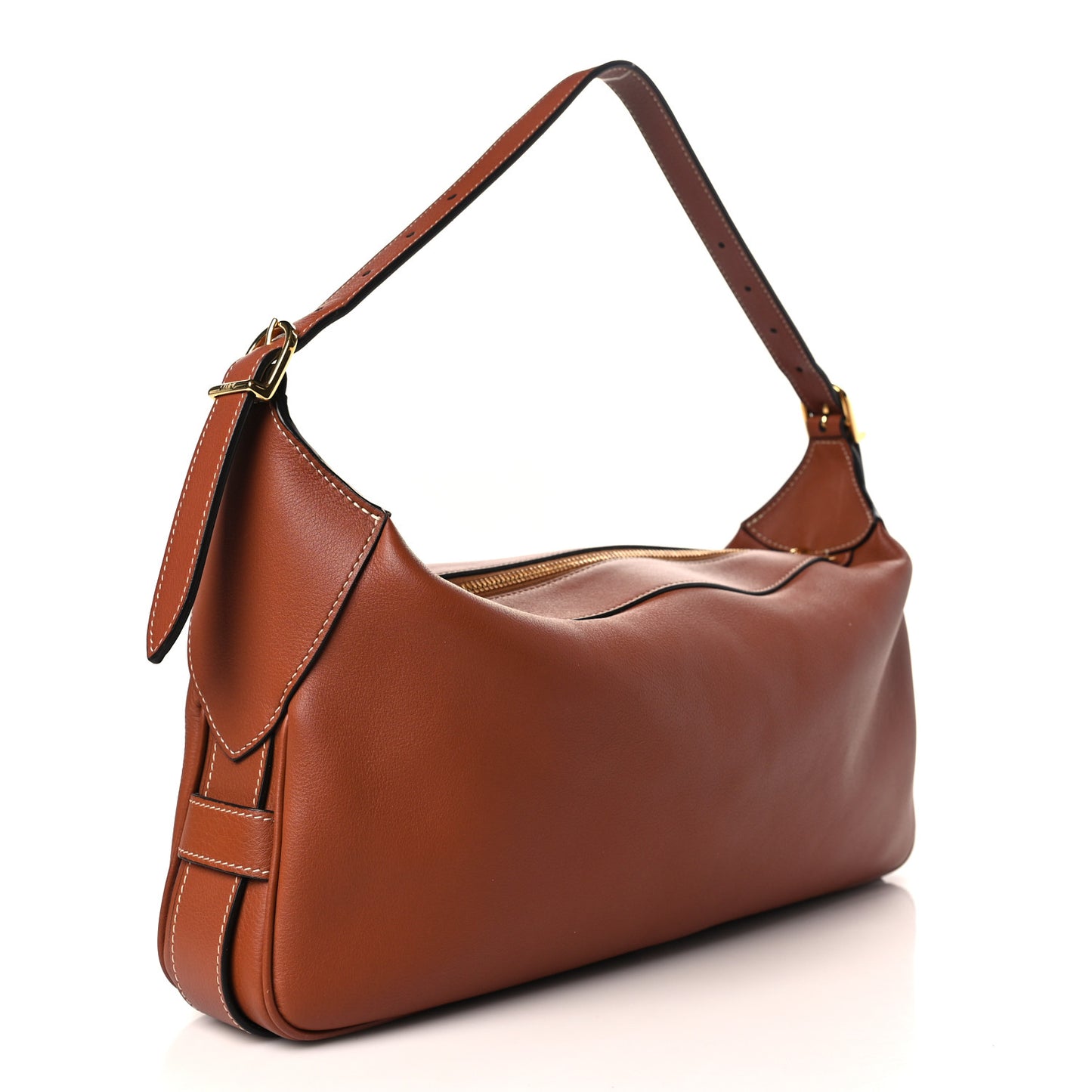 Supple Calfskin Medium Romy Shoulder Bag Tan