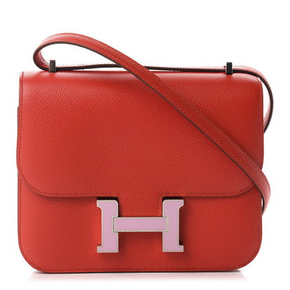 Hermes Epsom Enamel Constance 18 Rouge de Coeur Mauve Sylvestre 1 of 11