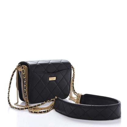 Chanel Lambskin Quilted Small Multiple Chain Flap Black 3 of 11