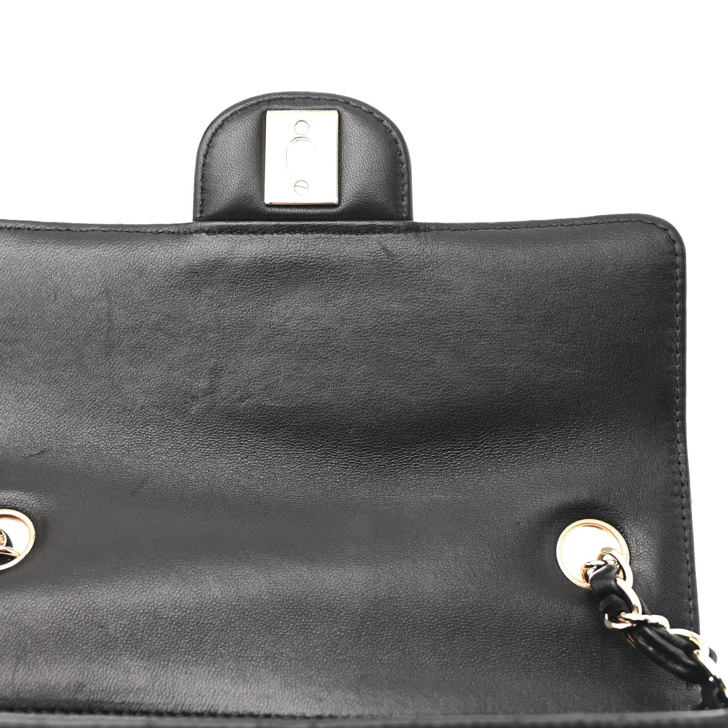 Chanel Lambskin Chevron Quilted Mini Rectangular Flap Black 11 of 16