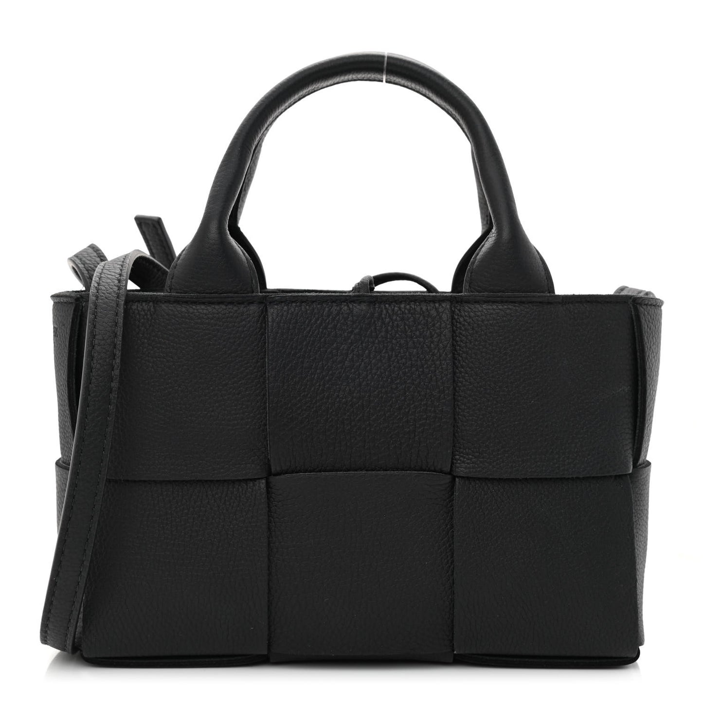 Grained Calfskin Maxi Intrecciato Mini Arco Tote Black
