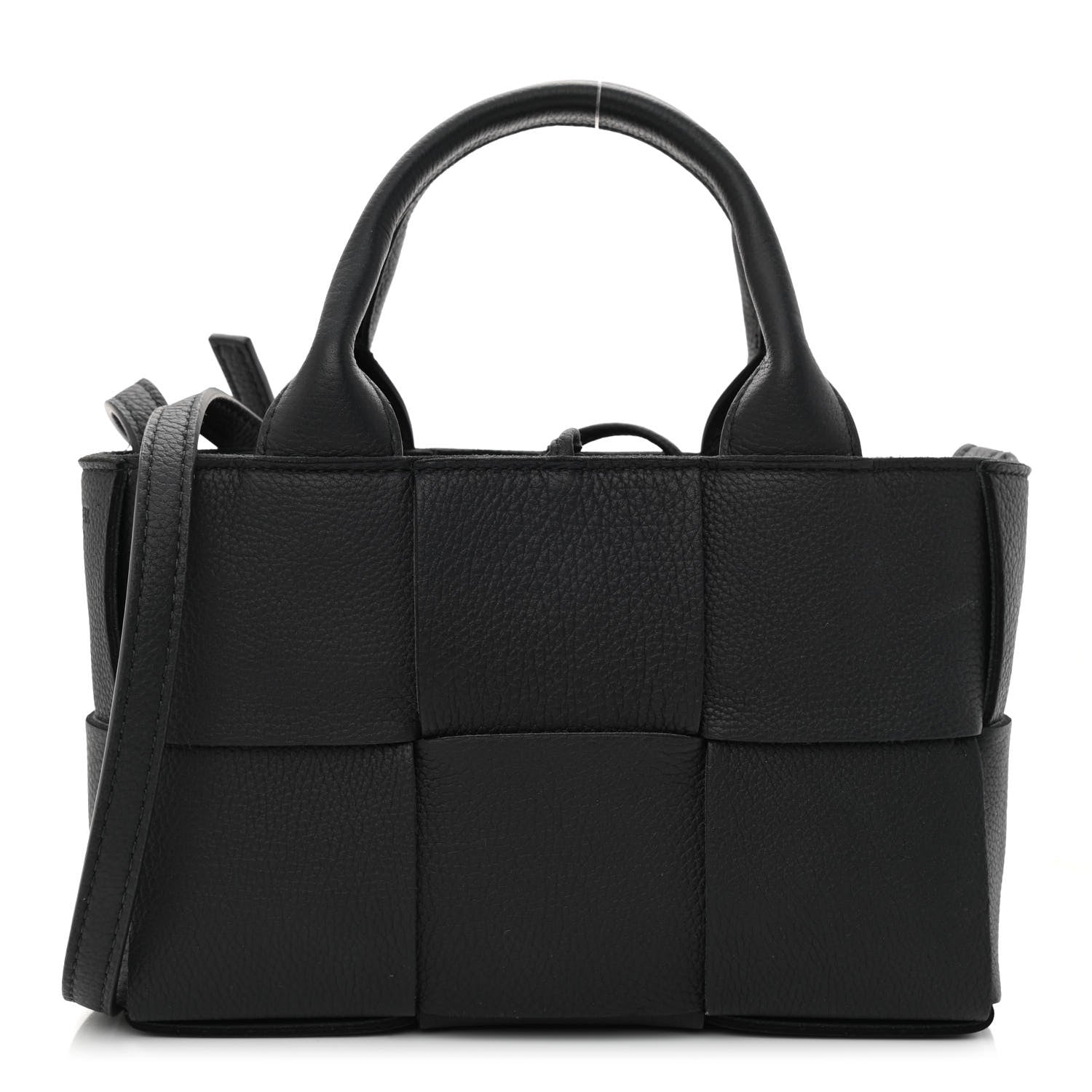 Bottega Veneta Grained Calfskin Maxi Intrecciato Mini Arco Tote Black 3 of 12