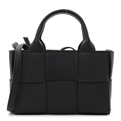 Bottega Veneta Grained Calfskin Maxi Intrecciato Mini Arco Tote Black 3 of 12