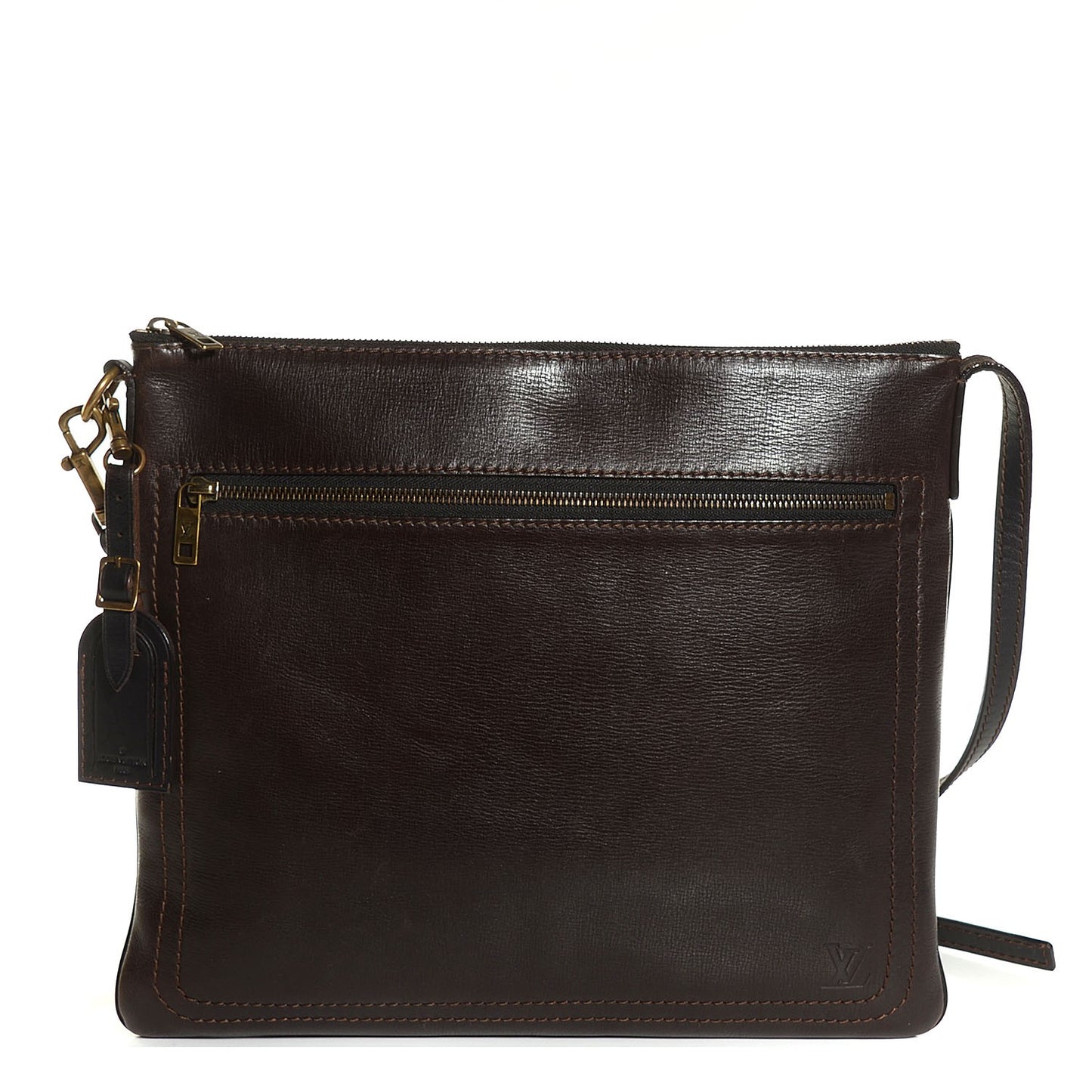 Utah Leather Sac Plat Messenger Coffee