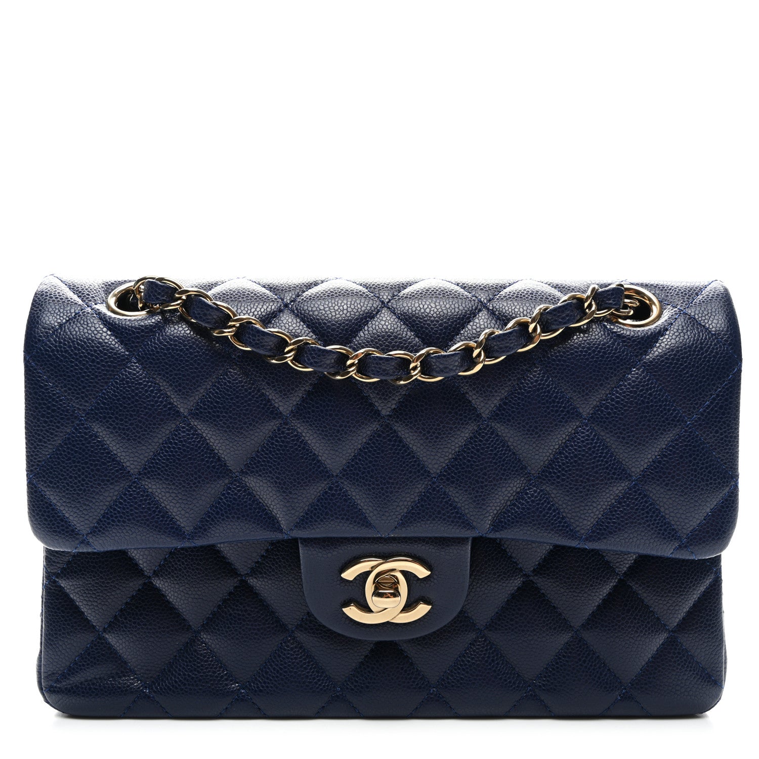Chanel Caviar Quilted Small Double Flap Navy 1 of 10