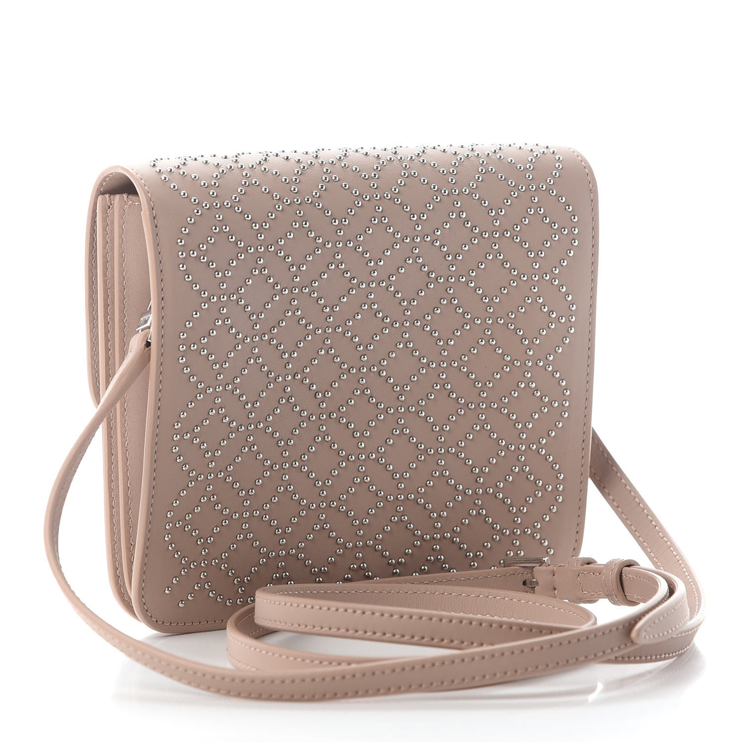 Alaia Calfskin Studded Arabesque Azzedine Messenger Flap Sable 2 of 7