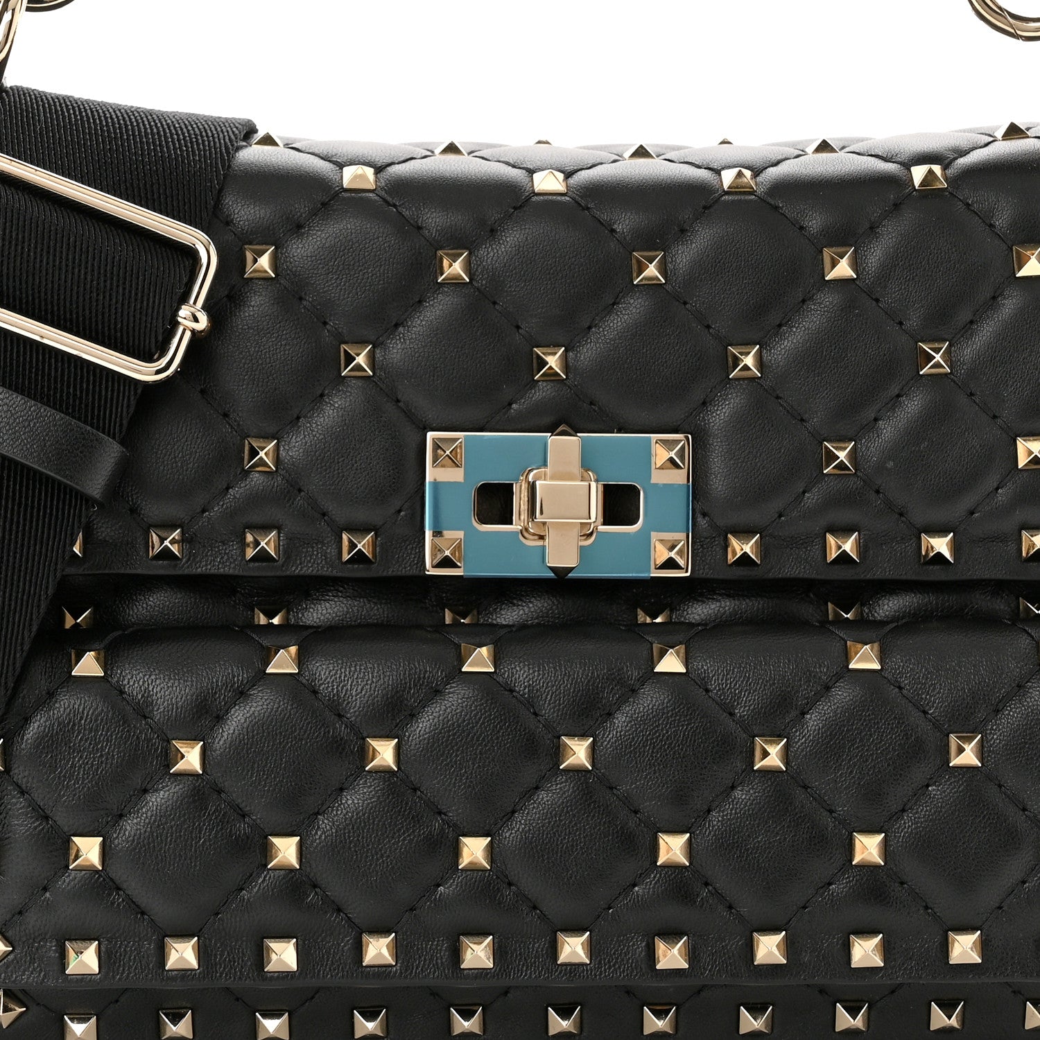 Valentino Garavani Lambskin Medium Rockstud Spike Shoulder Bag Black 6 of 8