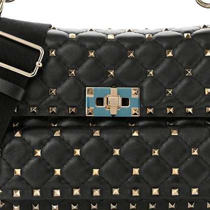 Valentino Garavani Lambskin Medium Rockstud Spike Shoulder Bag Black 6 of 8