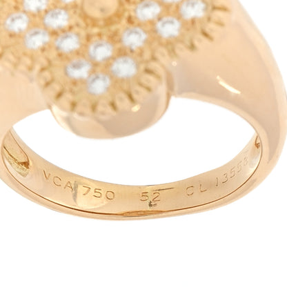 Van Cleef & Arpels 18K Yellow Gold Diamond Pave Vintage Alhambra Ring 52 6 4 of 4