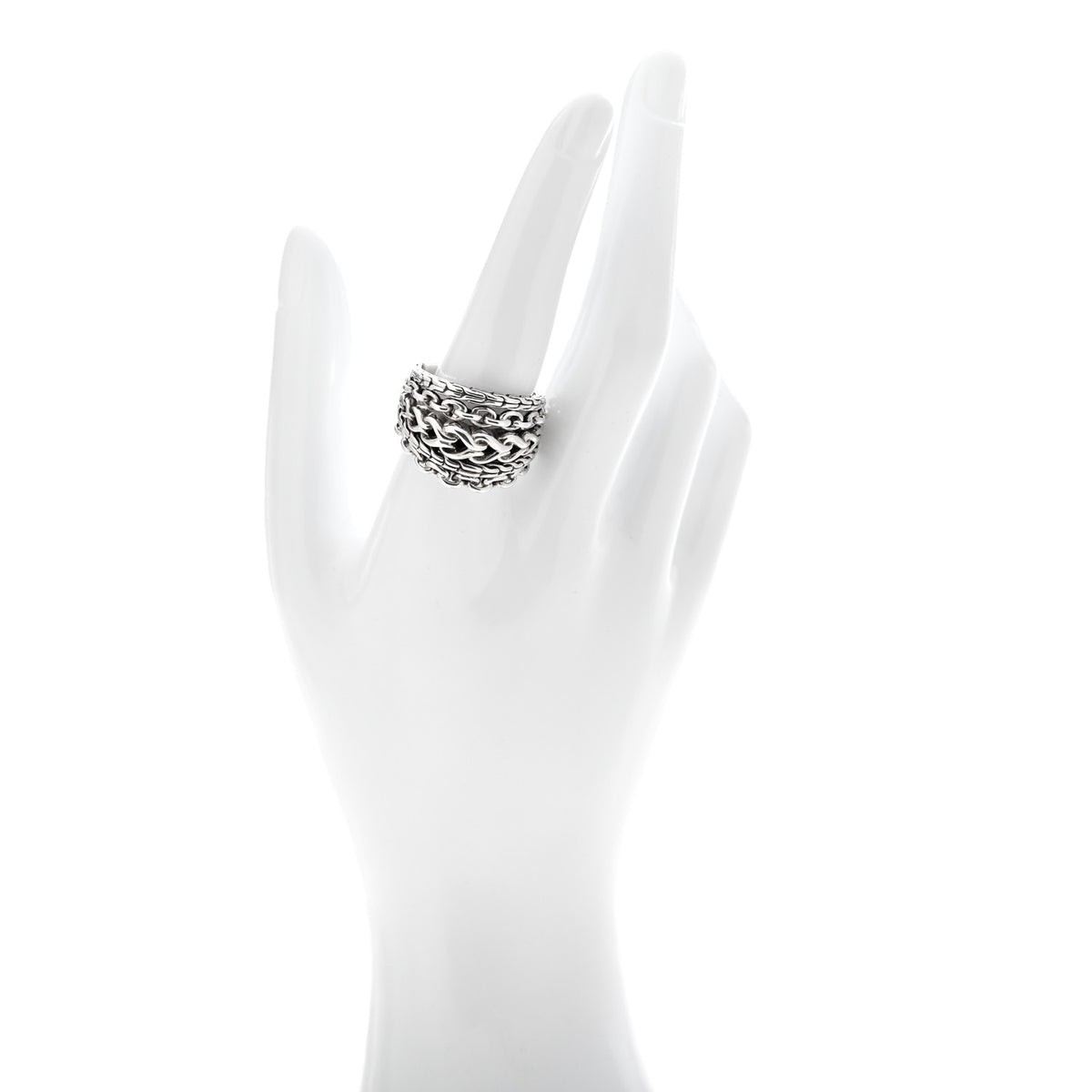 Sterling Silver Chain Link Five Band Ring 60 9.25