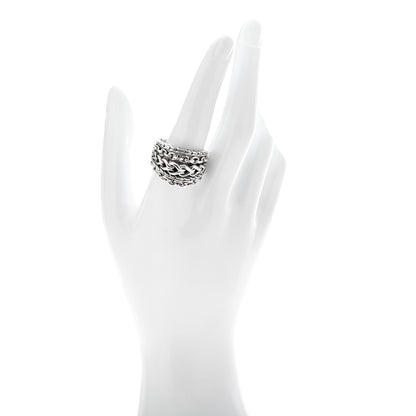 John Hardy Sterling Silver Chain Link Five Band Ring 60 9.25 2 of 4