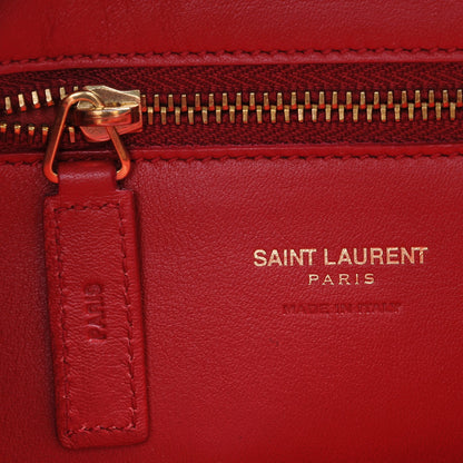 Saint Laurent Calfskin Small Monogram Cabas Lipstick Red 7 of 8
