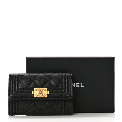 Chanel Caviar Quilted Boy Flap Card Holder Black 9 of 9