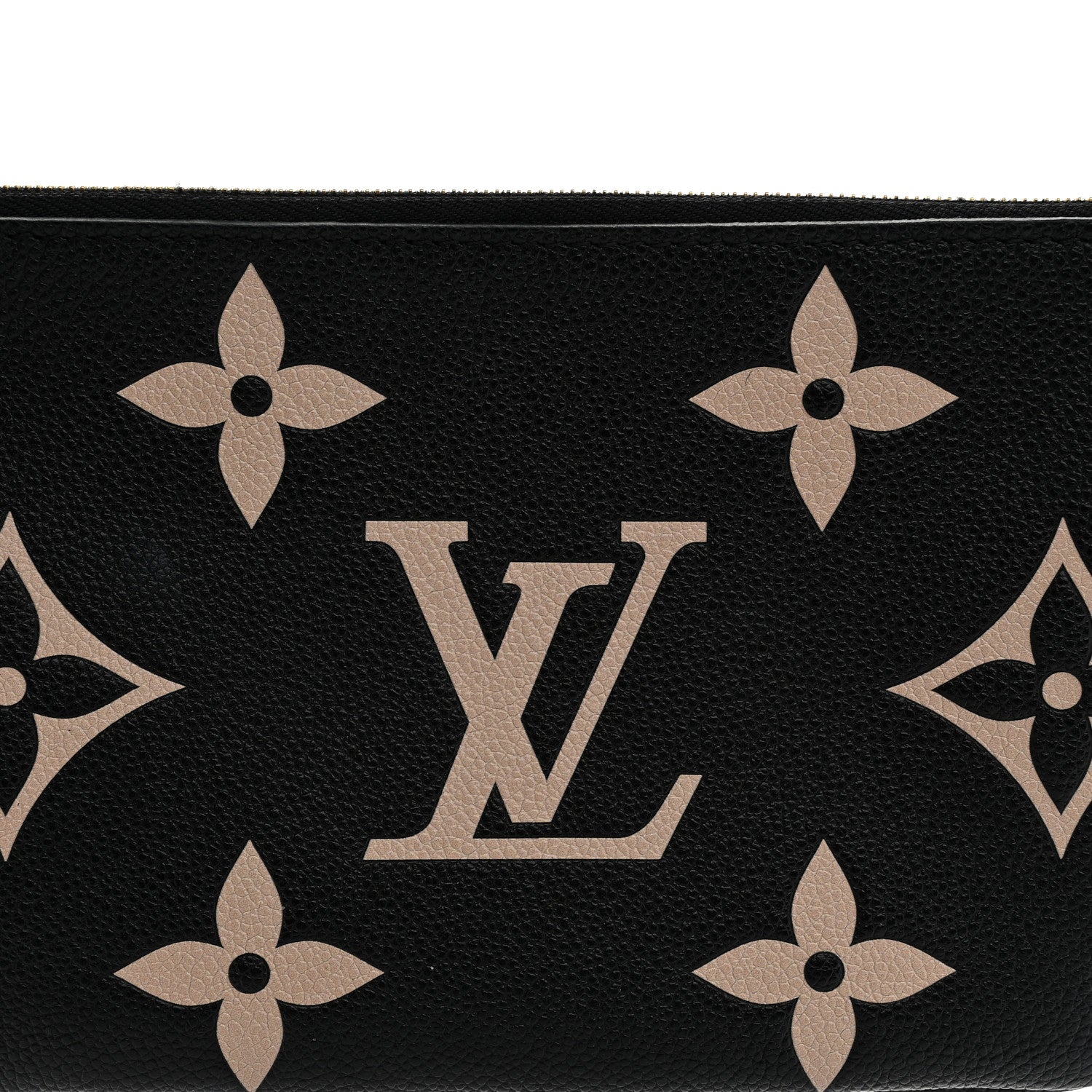 Louis Vuitton Empreinte Monogram Giant Double Zip Pochette Black Cream 8 of 11