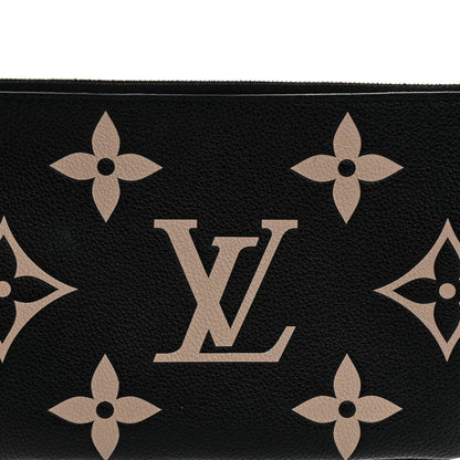 Louis Vuitton Empreinte Monogram Giant Double Zip Pochette Black Cream 8 of 11