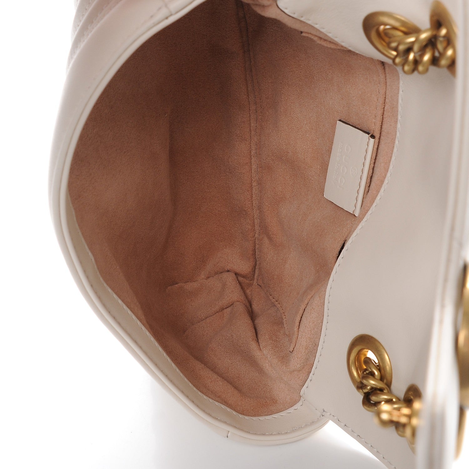 Gucci Calfskin Matelasse Mini GG Marmont Shoulder Bag White 5 of 7