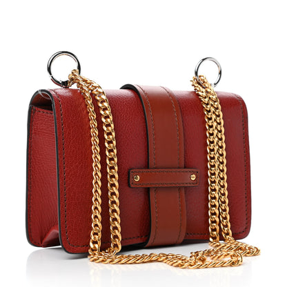 Chloe Shiny Goatskin Calfskin Mini Aby Chain Shoulder Bag Sepia Brown 2 of 4