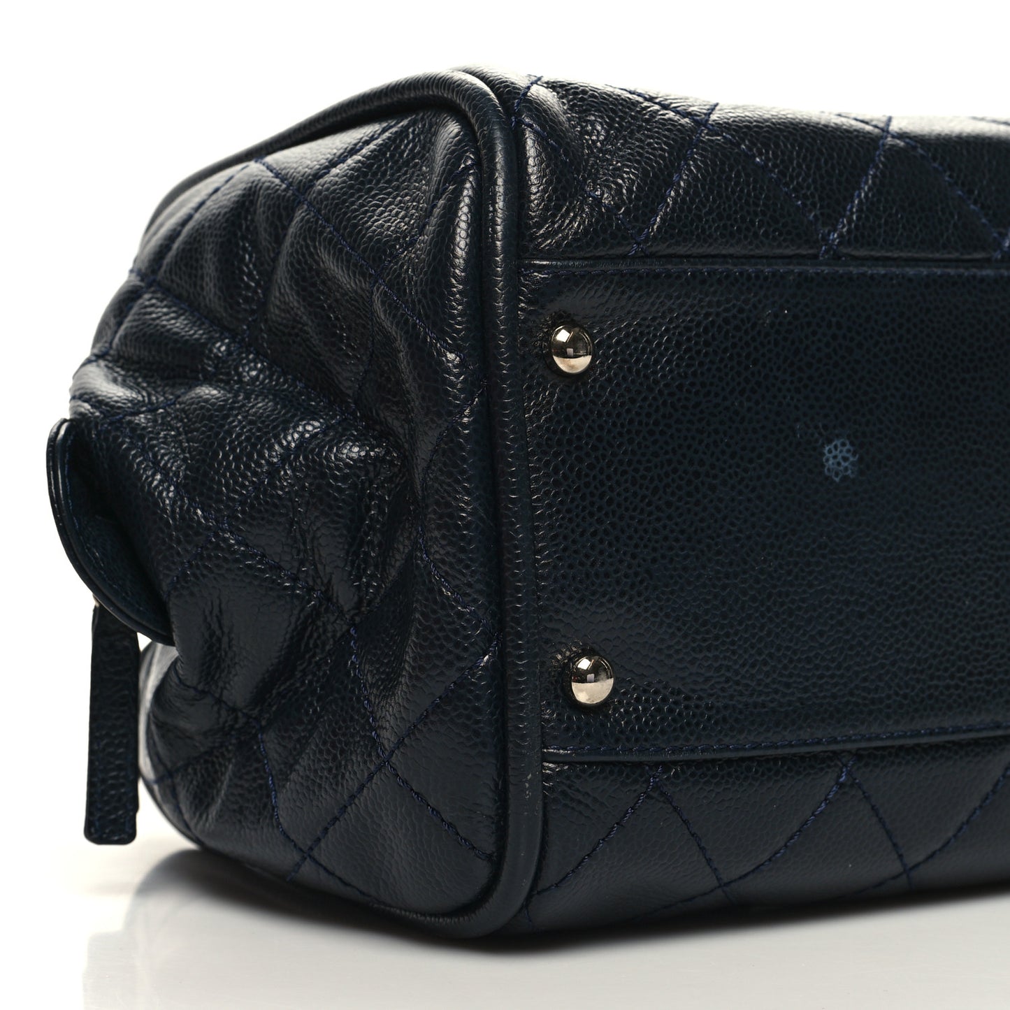 Caviar Quilted CC Timeless Bowler Navy