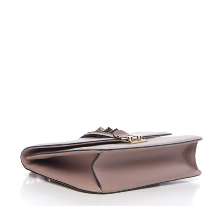 Valentino Garavani Vitello Medium Glam Lock Rockstud Flap Poudre 3 of 9