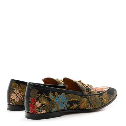 Gucci Jacquard Horsebit Artichoke Flower Mens Jordaan Loafers 10.5 Black Multicolor 5 of 9