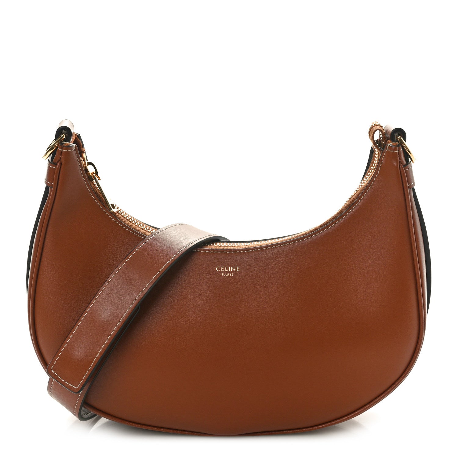 Celine Smooth Calfskin Medium Strap Ava Shoulder Bag Tan 1 of 10