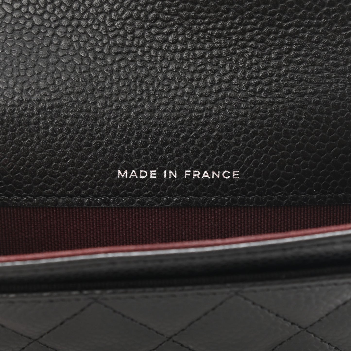 Caviar Quilted Flap Card Holder Wallet Black