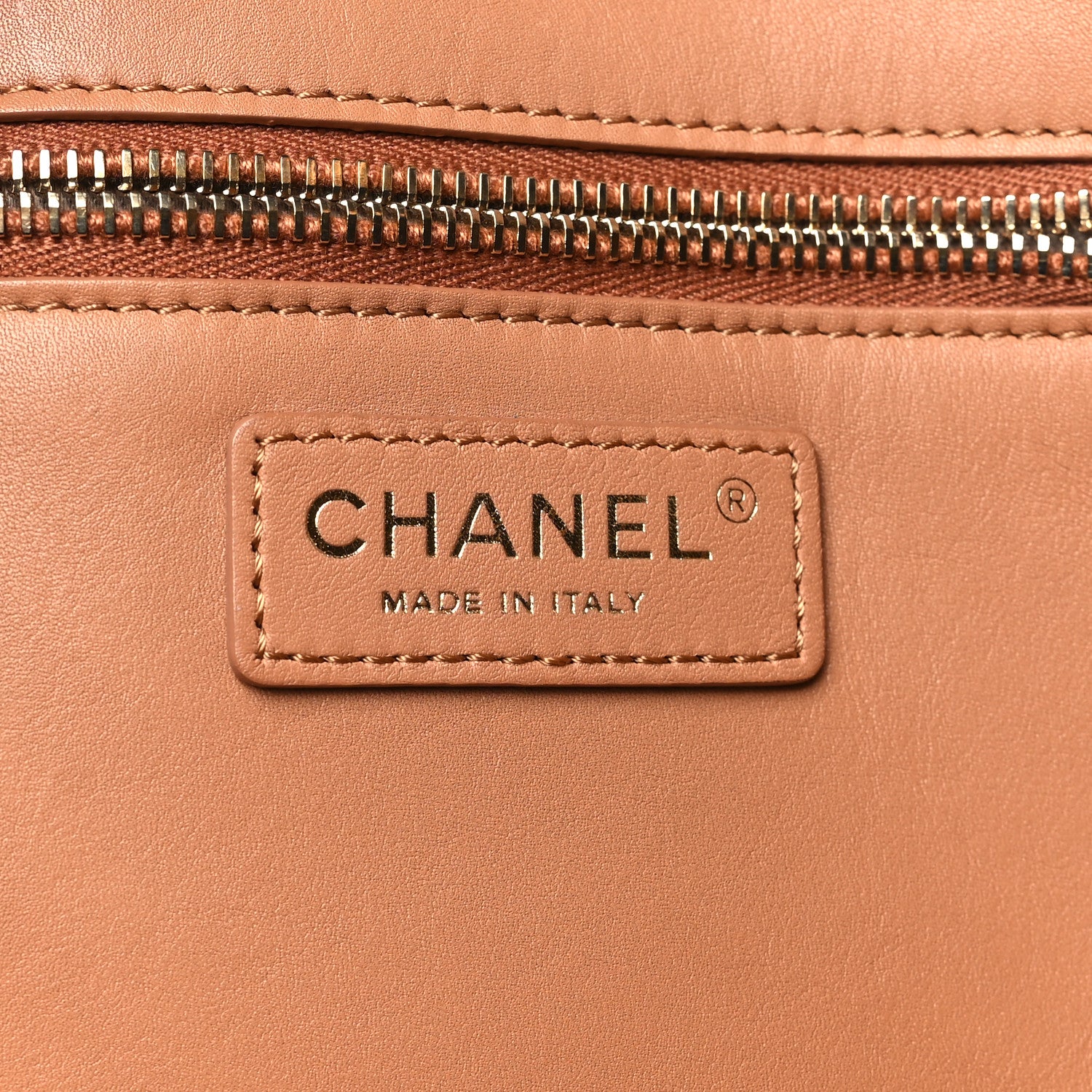 Chanel Calfskin Stitched Small Shopping Tote Brown 6 of 10