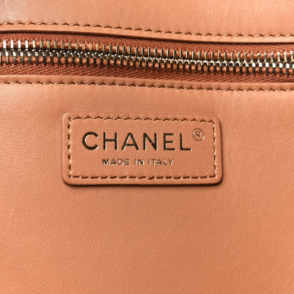 Chanel Calfskin Stitched Small Shopping Tote Brown 6 of 10