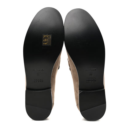 Hermes Suede Goatskin Womens Destin Loafers 39 Etoupe 7 of 10
