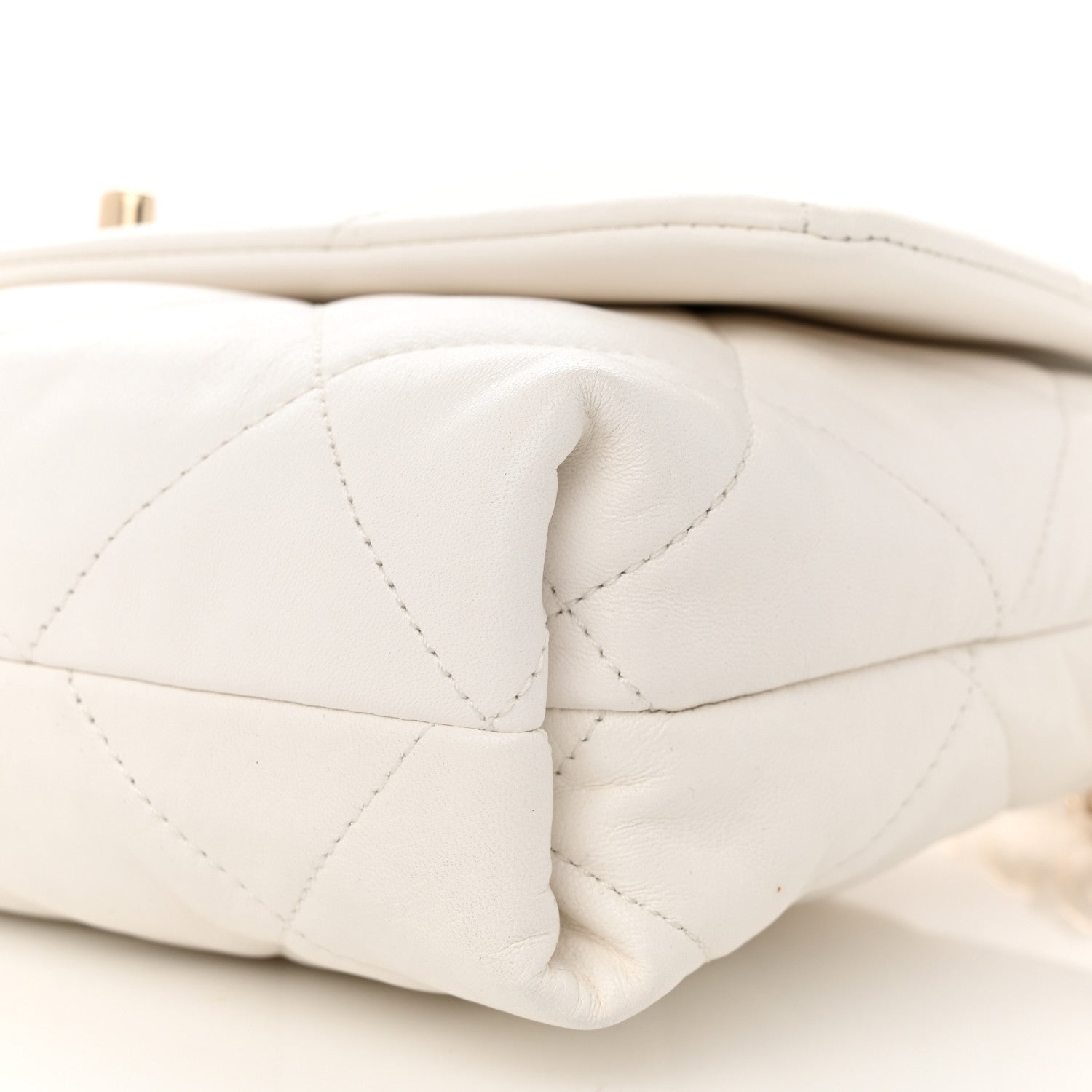 Chanel Lambskin Quilted Logo Strap Flap White 10 of 11