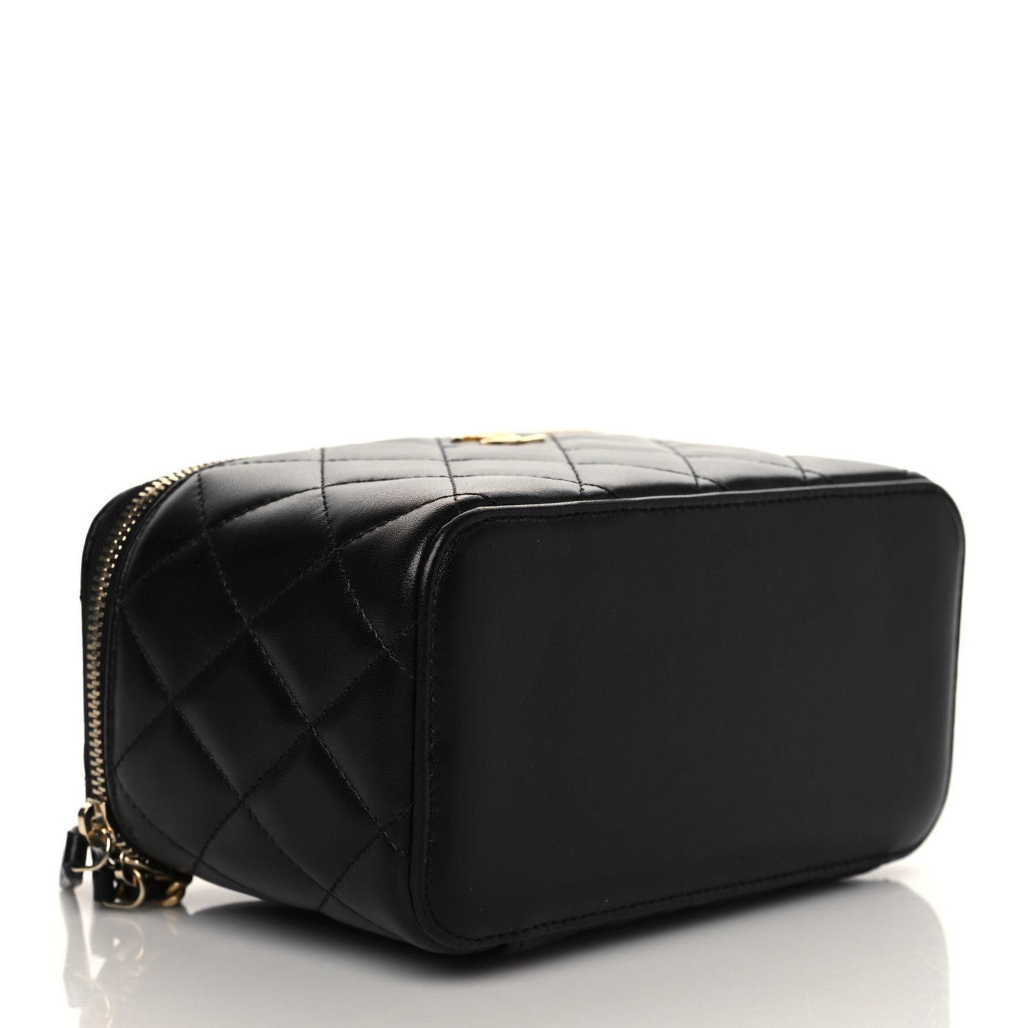 Chanel Lambskin Quilted Small Top Handle Vanity Case With Chain Black 4 of 11