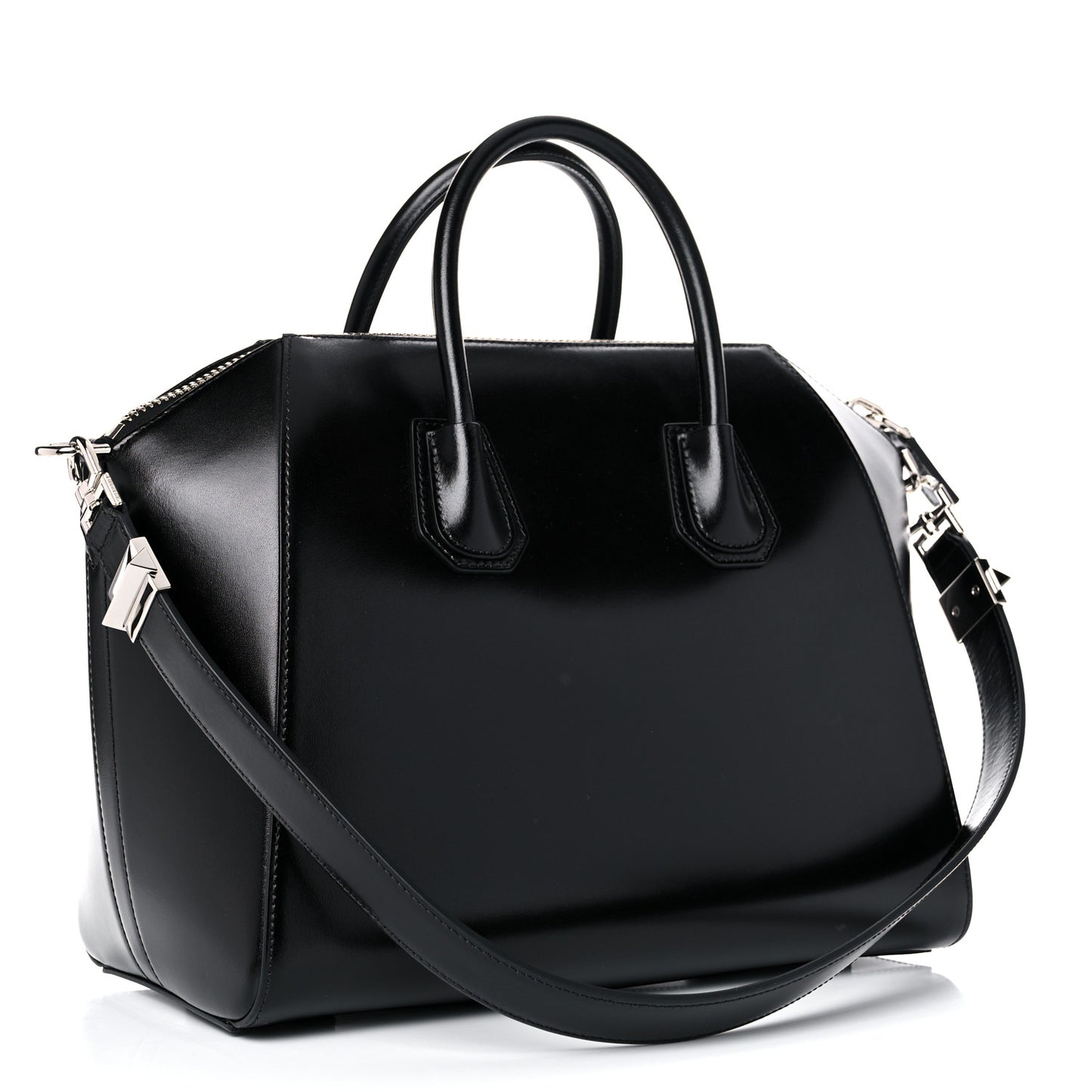 Shiny Lord Calfskin Medium Antigona Black