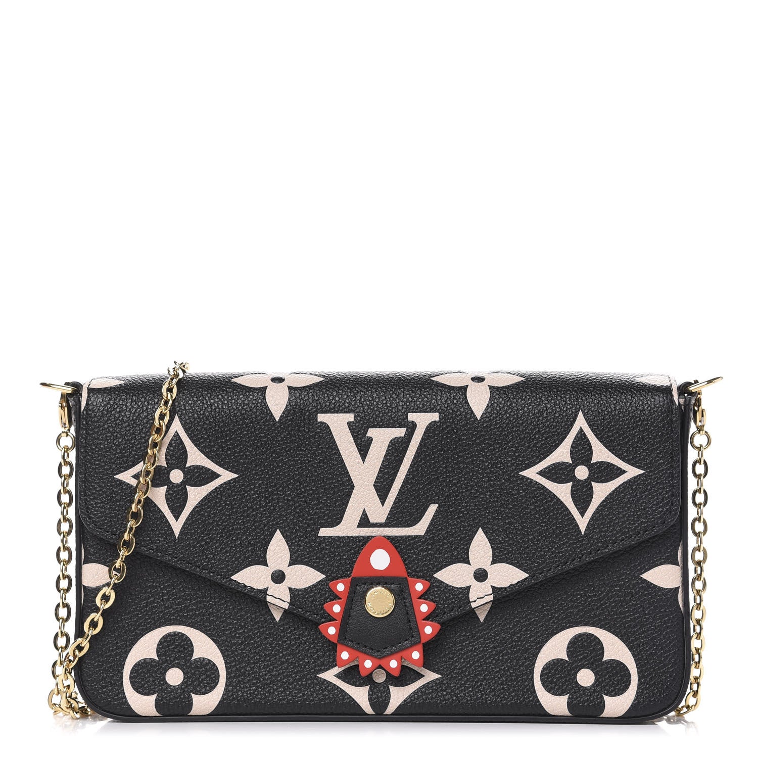 Louis Vuitton Empreinte Monogram Giant Crafty Pochette Felicie Black Creme 1 of 9