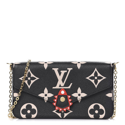 Louis Vuitton Empreinte Monogram Giant Crafty Pochette Felicie Black Creme 1 of 9