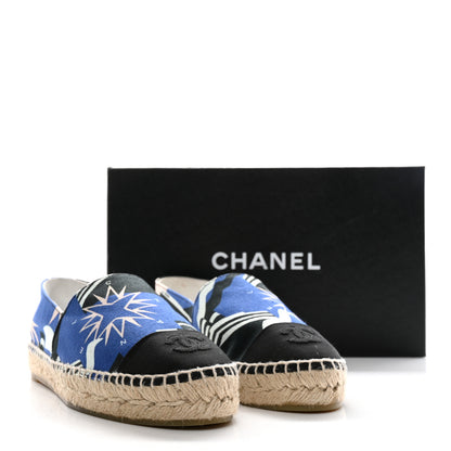 Chanel Fabric CC Espadrilles 37 Navy Ivory Black 12 of 12