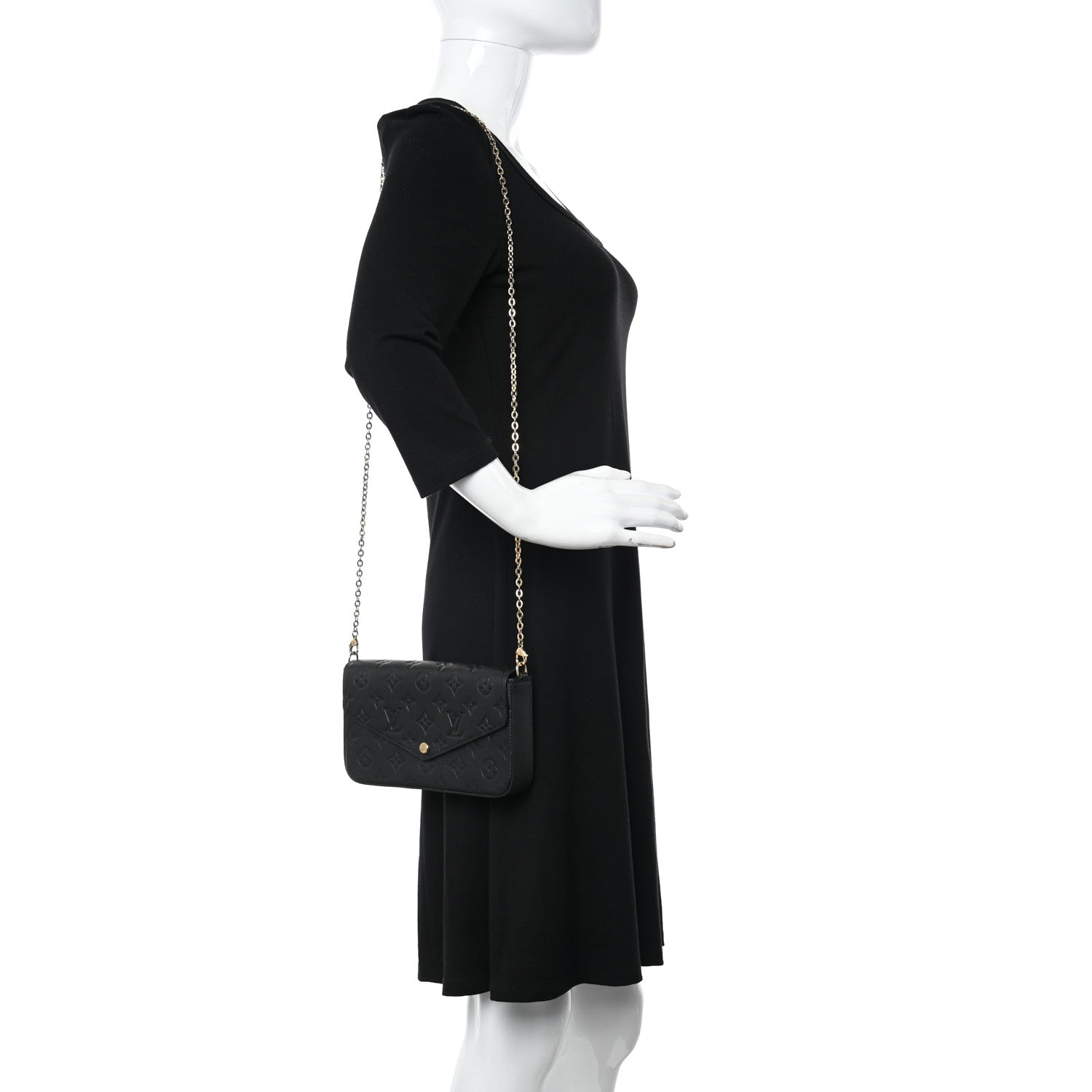 Louis Vuitton Empreinte Pochette Felicie Chain Wallet Black 2 of 12