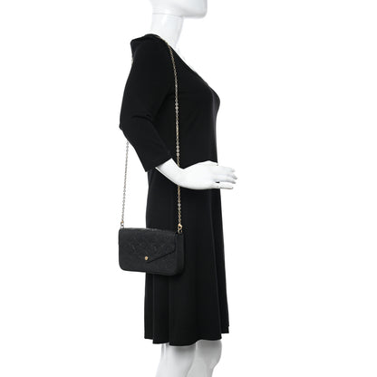 Louis Vuitton Empreinte Pochette Felicie Chain Wallet Black 2 of 12