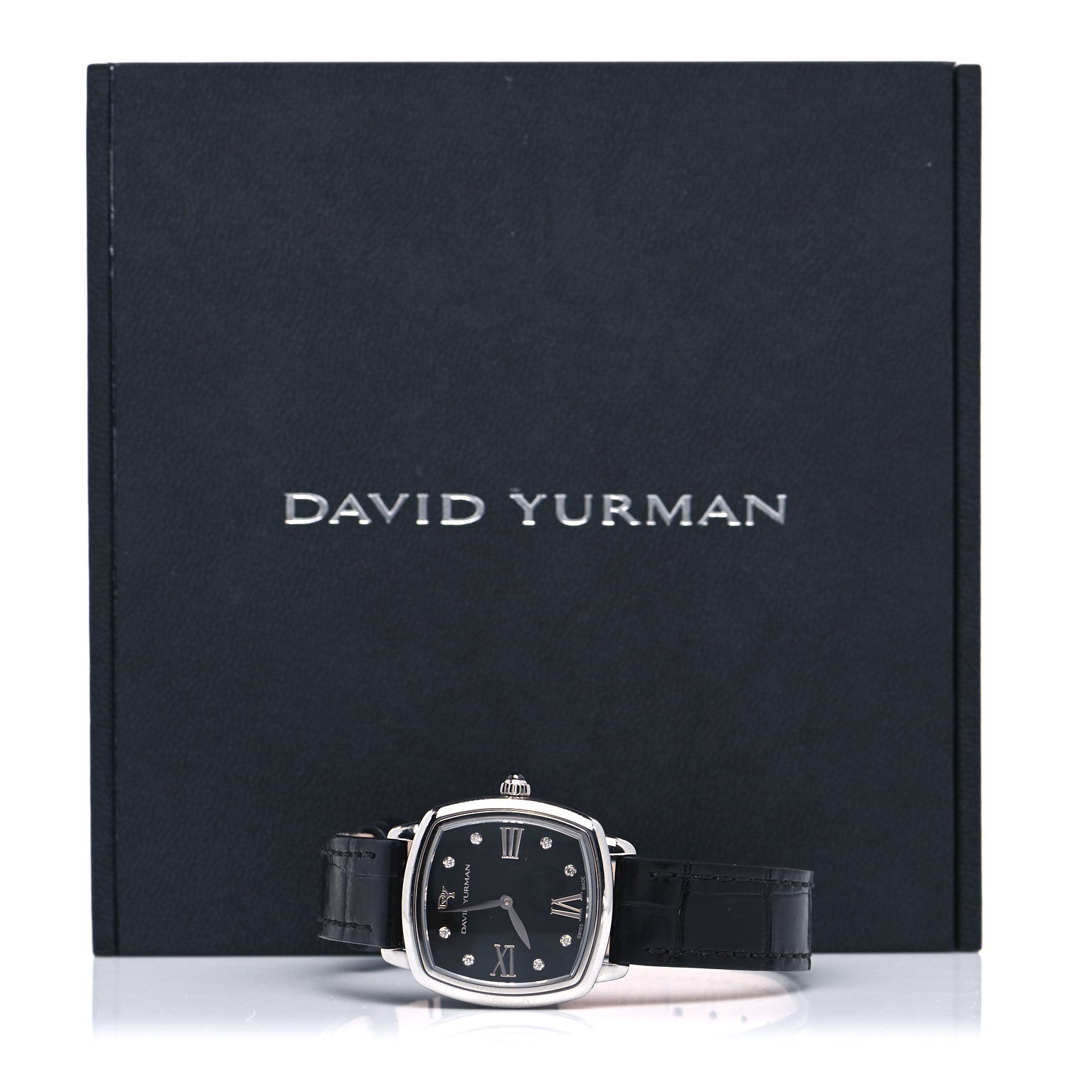 David Yurman Stainless Steel Alligator Diamond 27mm Albion Quartz Watch Black 5 of 5