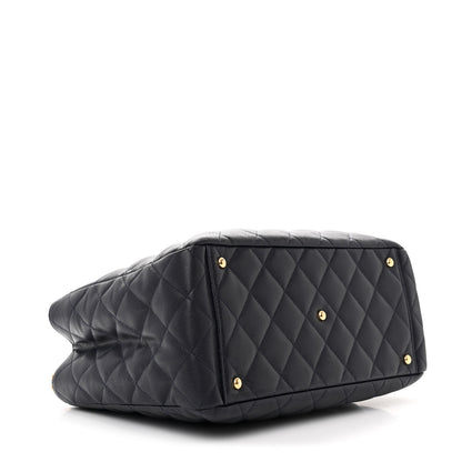 Chanel Caviar Quilted Small Shopping Tote Navy Blue 4 of 11