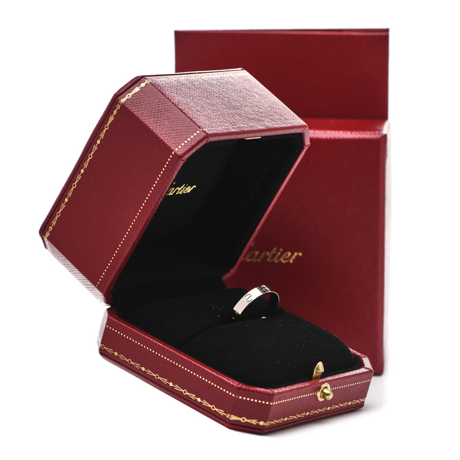 Cartier 18K White Gold 3.5mm LOVE Wedding Band Ring 55 7.25 5 of 5
