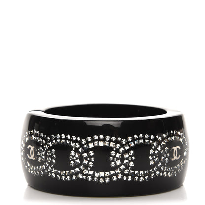 Chanel Resin Strass CC Crystal Cuff Black 1 of 6