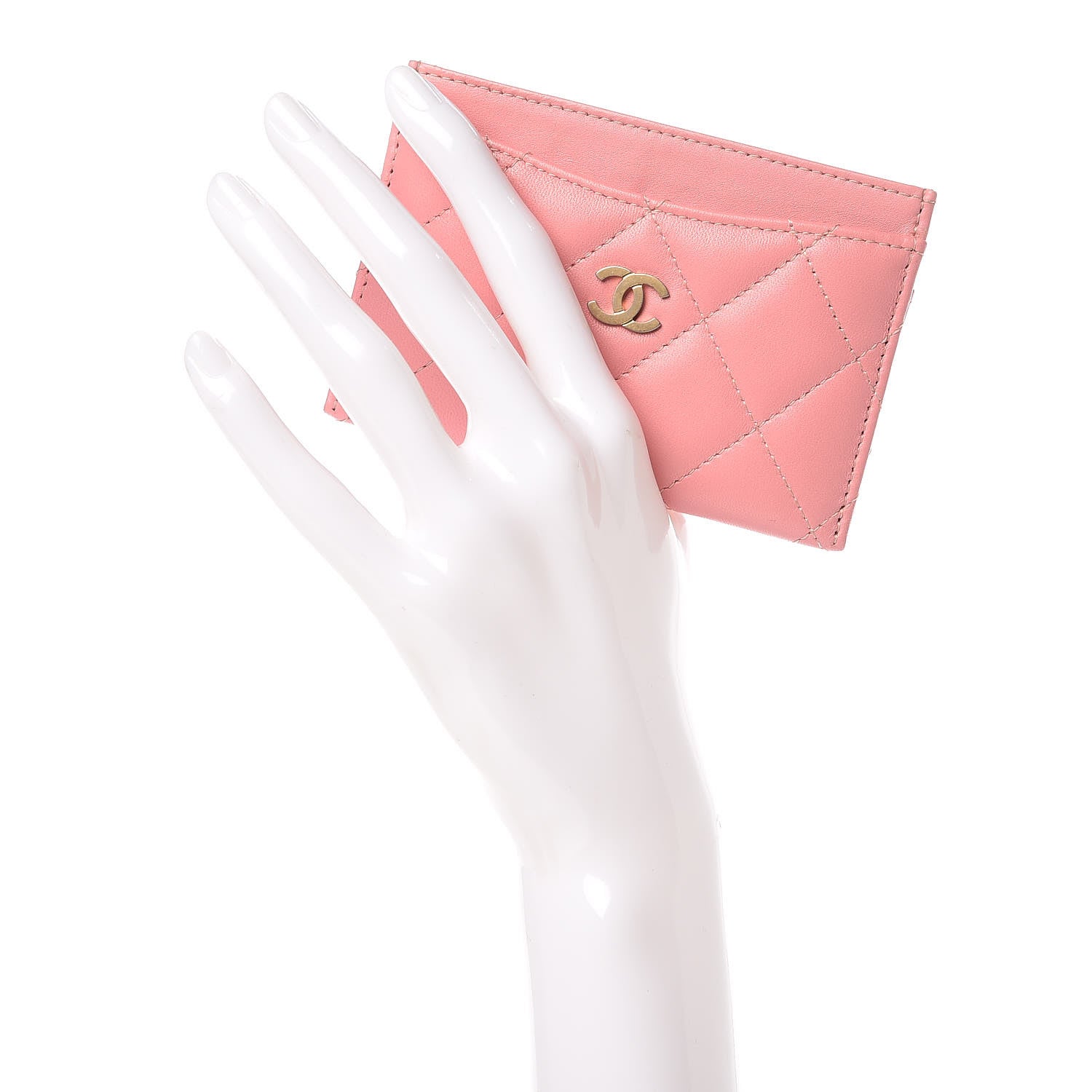Chanel Lambskin Quilted Card Holder Pink 2 of 9