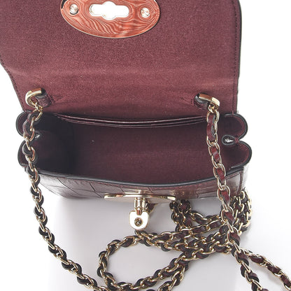 Mulberry Calfskin Crocodile Embossed Mini Lily Oxblood 6 of 8