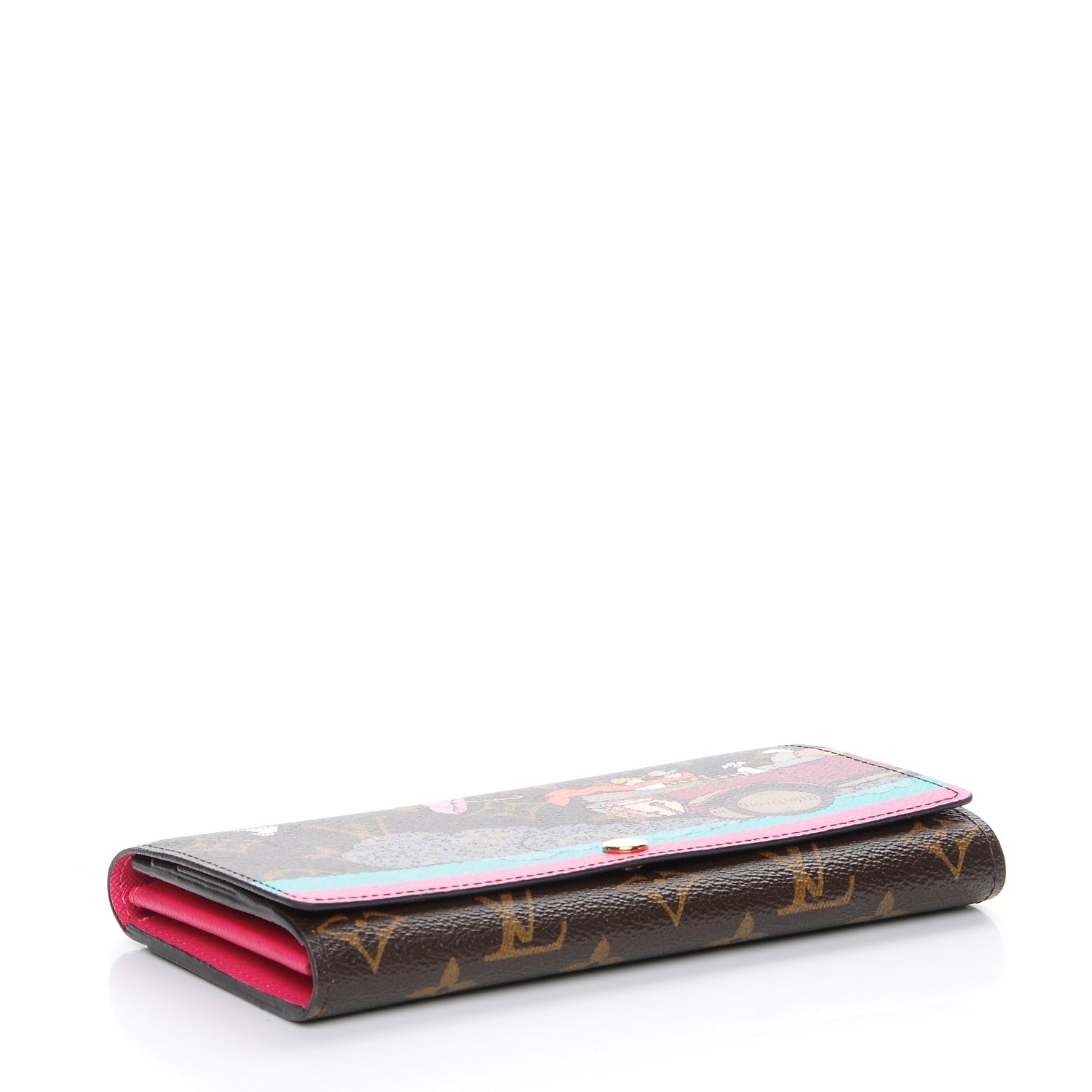 Louis Vuitton Monogram 2015 Christmas Animation Sarah Wallet Hibiscus 4 of 7