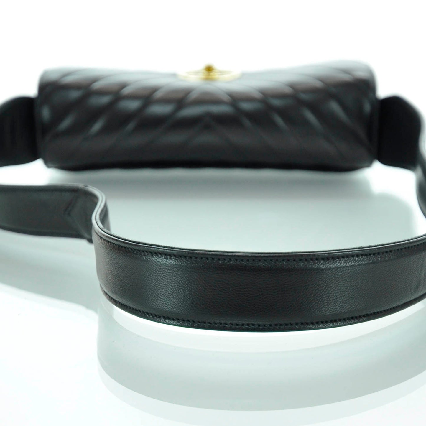 Lambskin Chevron Flap Bag Black